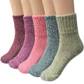 Womens vintage style cozy winter warm thick merino wool crew socks for wholesale